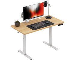 Mark Adler Leader 6.9 Elektrisch Verstelbaar Bureau - 120 cm - Zit Sta Bureau - Wit/hout