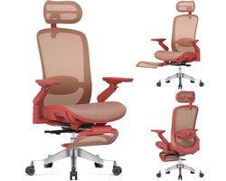 Mark Adler Leadpro 8.7 - Ergonomische bureaustoel - met massagefunctie en voetensteun - rood