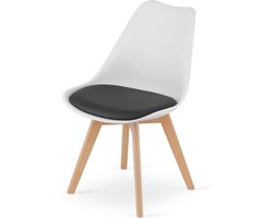 MARK - Eetkamerstoel - set van 4 eettafel stoelen - wit zwart
