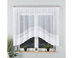 Markizeta DANIELA Serie - Jacquard Gordijn - 300x140 cm - Wit - Decoratief Patroon