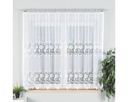 Markizeta Demetria - Jacquard Gordijn - 300x160 cm - Rozenmotief - Wit