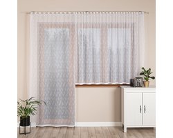 Markizeta EVA Serie - Kant-en-klare Jacquard Gordijn - 140x250 cm - Eenvoudige Onderkant - Wit