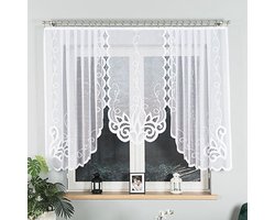 Markizeta EWELINA - Jacquard Gordijn - 300x140 cm - Wit - Symmetrische Patronen
