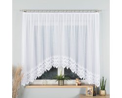 Markizeta Felicja Serie - Jacquard Kant-en-Klare Gordijn - 300x160 cm - Witte Kleur - Moderne Geometrische Vorm