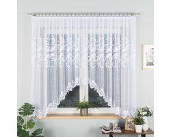 Markizeta IWONA Serie - Jacquard Gordijn - 400x160 cm - Decoratief Onderstuk - Wit