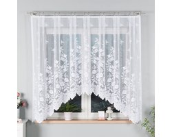 Markizeta LUDWIKA - Kant-en-klare Jacquard Gordijn - 310x160 cm - Witte Kleur - Bloemmotief