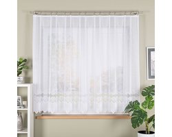 Markizeta Modesta Serie - Jacquard Kant-en-klaar Gordijn - 300x160 cm - Wit