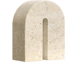 Marmer Beeld - Boekensteun Decoratie - Boeken Recht Houden - Echt Natuursteen - 12.7 cm Hoog - Natuurlijk Marmer