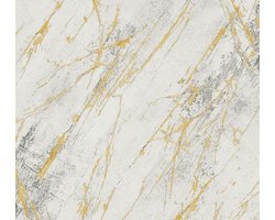 MARMER BEHANG | industrieel - Wit Grijs Goud - A.S. Création Elements 2