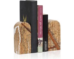 Marmer Boekensteunen - Decoratieve Boeksteunen - Boeken Organiseren - Zwaar Marmer - 2 stuks - Goud