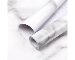 Marmer Effect Zelfklevend Behang 30 cm X 2 m - Peel en Stick Vinyl voor Keuken en Badkamer