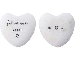 Marmer Hart GB04322D - Dubbelzijdige Decoratieve Steen - 3cm x 3cm - Positieve Boodschap