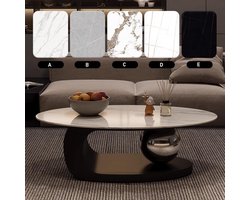 Marmer Koffietafel - Salontafel Ovaal - Woonkamer Inrichten - Natuurlijke Steen Look - Niet gespecificeerd - Wit Goud