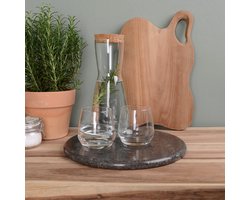 Marmer Tafelset - Dienblad Steen - Serveertafel - Uniek Design - 30 cm - Grijs