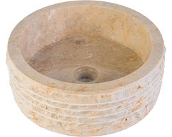 Marmeren Alur Waskom – Gepolijste Binnenzijde – 30-35x15 cm – Crème