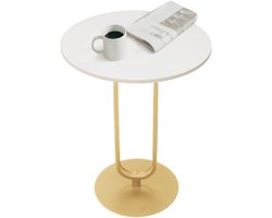 Marmeren bijzettafel zwart - Ronde metalen tafel voor woonkamer en slaapkamer