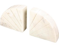 Marmeren Boekensteunen - Boekenhouders - Boeken Presenteren - Natuurlijk Gevormd - 6 x 2 x 6 Inch - Wit