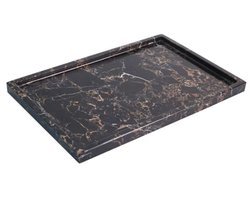 Marmeren Dienblad - Opbergbak Steen - Huis Decoratie - 100% Natuurlijk Materiaal - 30 x 20 cm - Wit Grijze Print