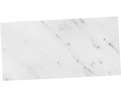 Marmeren Dienblad - Opbergbakje Decoratief - Aanrecht Organiseren - Natuurlijk Materiaal - 30x15 cm - Wit/Grijs