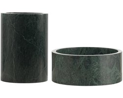 Marmeren Geschenkset: Wijnkoeler + Fruitschaal Groen