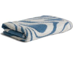 Marmeren Handdoek 50 x 100 cm 100% Katoen Naturel/Staalblauw