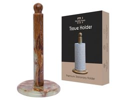 Marmeren Keuken Papierrolhouder - Handgemaakte, Antislip Staande Houder voor Keuken, Kast en Badkamer