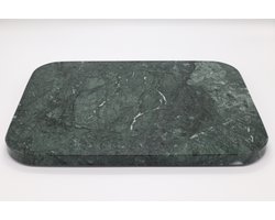 Marmeren Plaat Groen Snijplank Afgerond 40x30x2cm Keuken Dienblad Plank - Dienblad - Marble Serveerplank - Echte Marmer Natuursteen - Op Maat Gesneden - LuxuryQuarry®