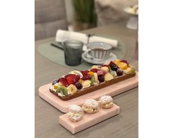 Marmeren Plaat Snijplank Rosé 30x12x2cm / 16x6x2cm - Keuken Dienblad Plank - Marble Serveerplank -Set van 2- LuxuryQuarry®