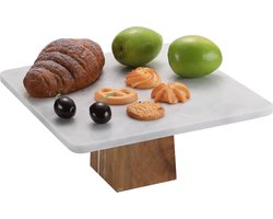 Marmeren taart plateau cake stand 100% natuurlijke marmer vierkant - 25 cm x 25 cm