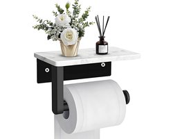 Marmeren Toiletpapierhouder - Stevig en Duurzaam - 1 stuk - Roestvrij Staal