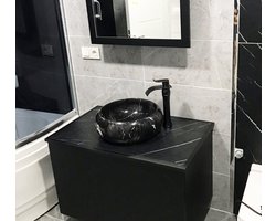 Marmeren Wasbak - Rond - 42x42x15cm - Zwart