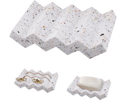 Marmeren Zeephouder - Zelfdragende Zeephouder voor Badkamer - Waterdichte Zeephouder - Decoratieve Handzeephouder voor Douche
