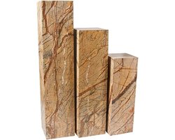 Marmeren Zuil - Decoratieve Standaard - Display van Objecten - Massief Marmer Look - 60 x 20 x 20 cm