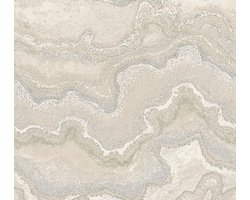 MARMERLOOK BEHANG | Natuursteen - Beige Crème Zilver Goud - Livingwalls Stories of Life