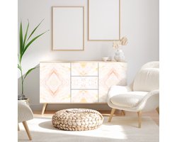 Marmersticker voor meubels, beige en roze, 60 x 90 cm