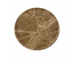 Marmoree - Emperador - Marmeren Tray – Rond - Dienblad - Natuursteen – Bruin - 30cm
