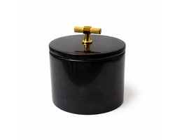 Marmoree - Marmer - Decoratief Pot - Opberg Pot - Houder - Zwart - Ø15cm H13cm
