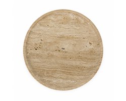 Marmoree - Travertin Tray - Dienblad - Rond - Natuursteen - Beige - 30cm