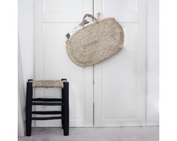 Marokkaans rattan kruk zwart - Little Lofts Interior