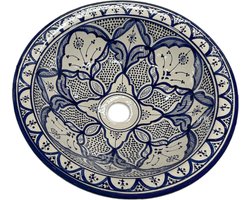 Marokkaanse handgemaakte Aardewerk opbouw waskom - wastafel