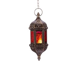 Marokkaanse Hanglamp Lantaarn voor Theelicht Kaarsen - Decoratieve Lantaarn voor Binnen en Buiten