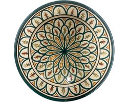 Marokkaanse Schaal | Groen | 35 cm | Vrolijke Tinten | Handgemaakt |