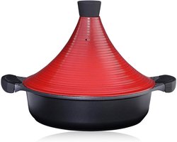 Marokkaanse Tagine - Stoofpot Casserole - Langzaam Garen - Zelfbasterende Deksel - 28cm Groot - Multicolor