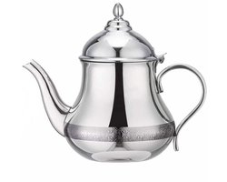 Marokkaanse Theepot (1.5 L) - RVS Theepot Fes Geschikt voor Inductie - Traditionele Munttheepot voor Authentieke Marokkaanse Thee
