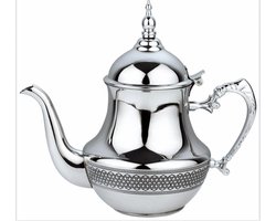 Marokkaanse Theepot RVS – Traditionele Arabische Theepot – 1 Liter
