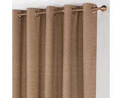 Maroyathome LEMONI - Gordijn - Verduisterend - met Ringen - kant en klaar - 150 x 250 cm - 150 cm breedte en 250 cm lengte - Licht Taupe - 1 Stuk