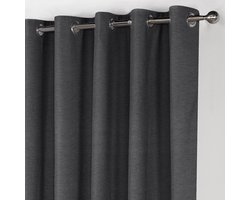 Maroyathome LEMONI - Gordijn - Verduisterend - met Ringen - kant en klaar - 300 x 260 cm - 300 cm breedte en 260 cm lengte - Antraciet - 1 Stuk
