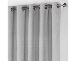 Maroyathome LEMONI - Gordijn - Verduisterend - met Ringen - kant en klaar - 300 x 260 cm - 300 cm breedte en 260 cm lengte - Licht Grijs - 1 Stuk