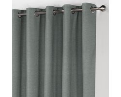 Maroyathome LEMONI - Gordijn - Verduisterend - met Ringen - kant en klaar - 300 x 260 cm - 300 cm breedte en 260 cm lengte - Licht Grijs Groen - 1 Stuk