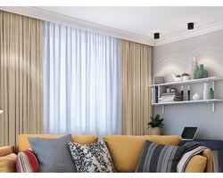 Maroyathome - LEMONI luxe serie - gordijn met plooiband - semi-verduisterend - kant-en-klaar - 150 x 250 cm (b x h) - beige